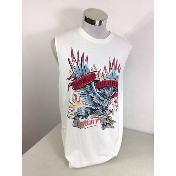 Patriotic Motorcycle Tank Top T Shirt Mens Large - Picture 1 of 6